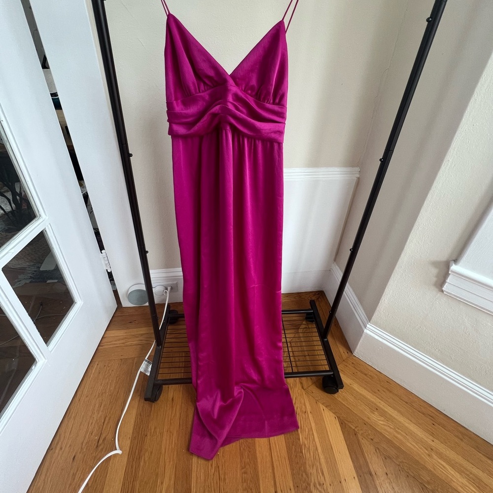 ba&sh pink rixelle backless maxi dress / gown